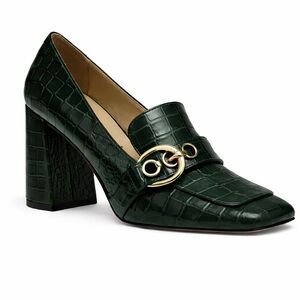 Nine West Urila Croc Heeled Loafer Pump